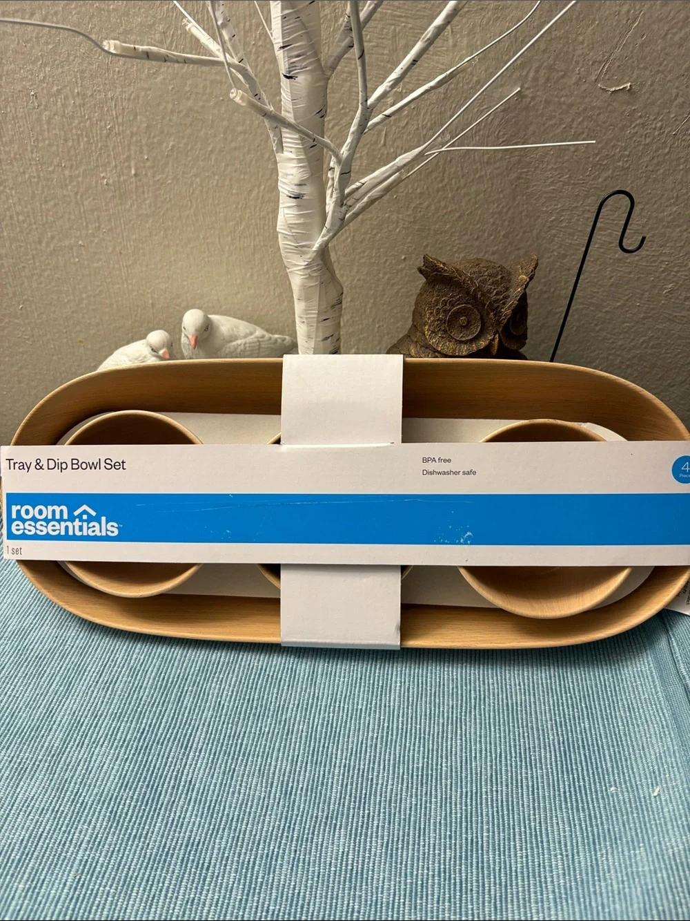 Room Essentials Bamboo Serving Tray Set in Light Brown